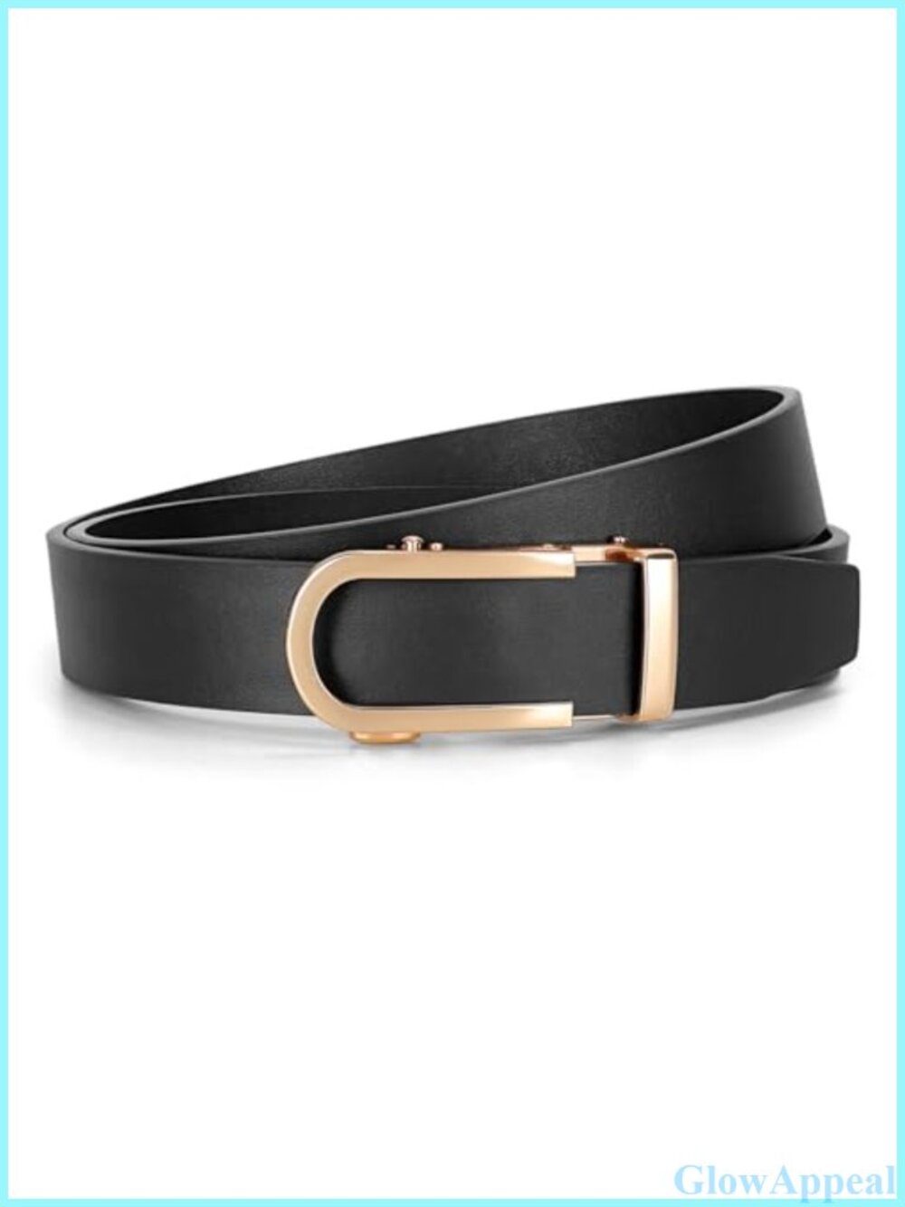 Women's Ratchet Leather Belt No-Hole Adjustable Slide Buckle 1.2"